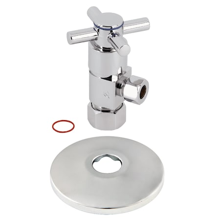 Kingston Brass 5/8"O.D x 3/8" O.D Anti-Seize Deluxe Quarter Turn Ceramic Hardisc Cartridge Angle Stop, Chrome CD53301DXK